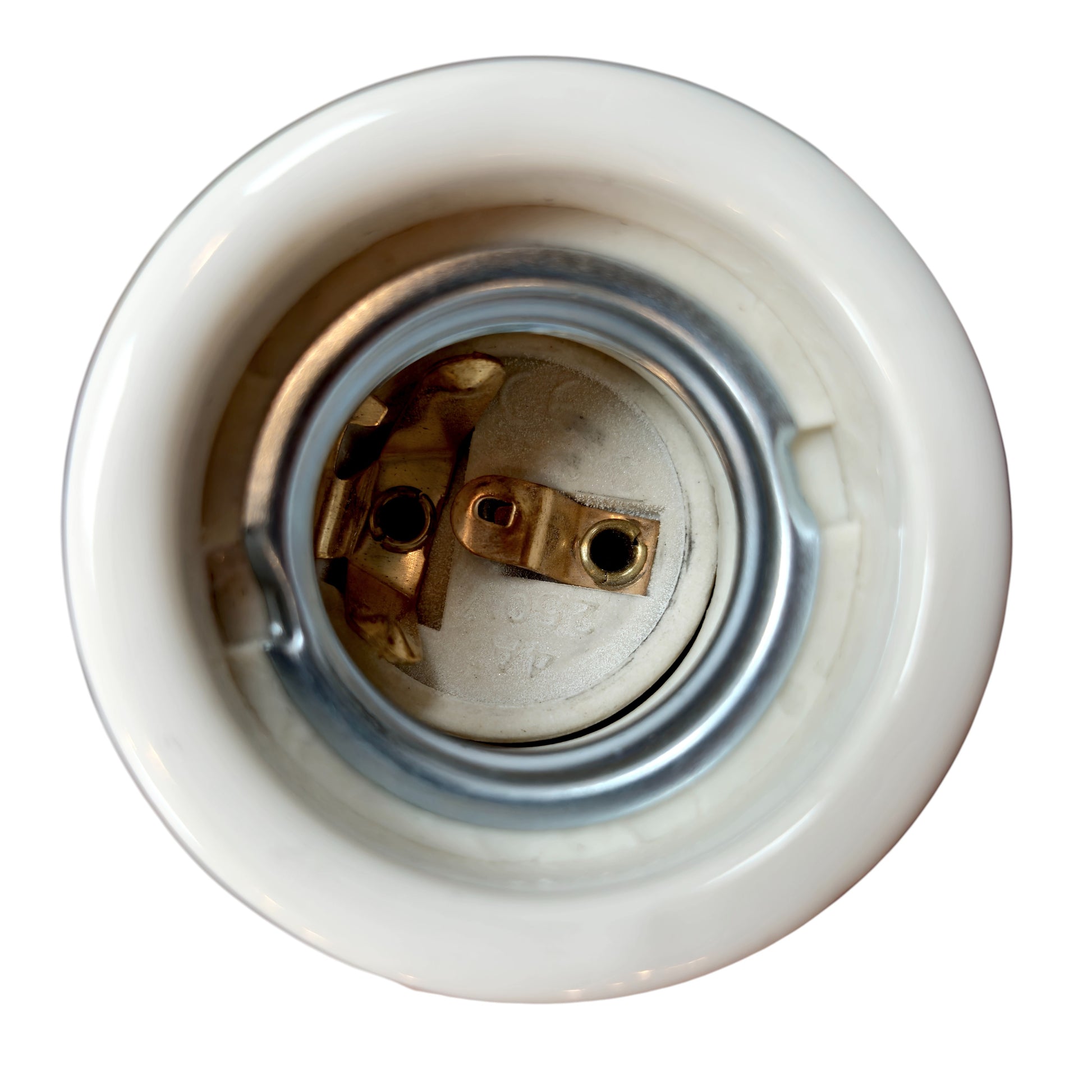 white porcelain hanging E27 lamp holder, 45x60mm, top