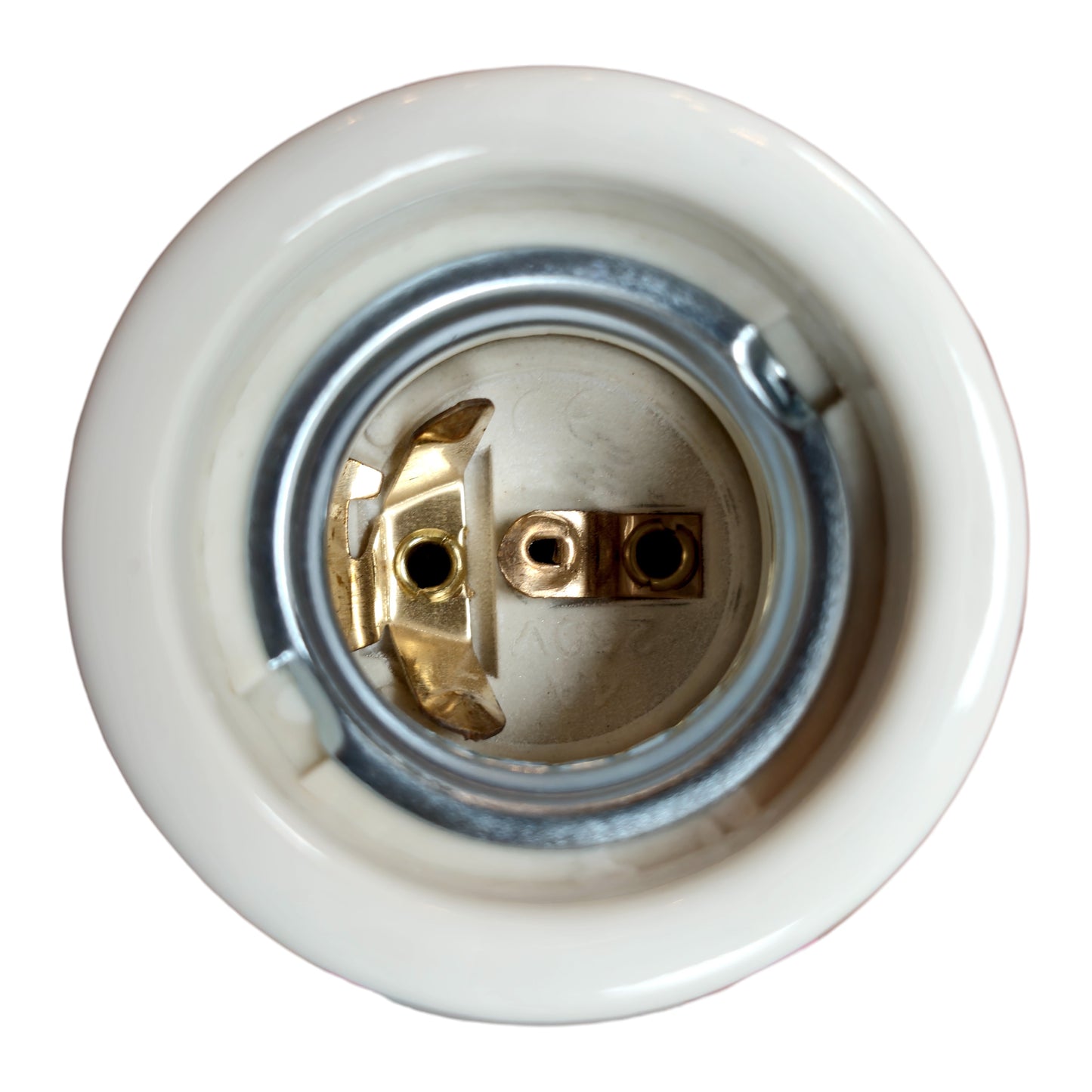 white porcelain hanging E27 lamp holder, 45x65mm, bottom