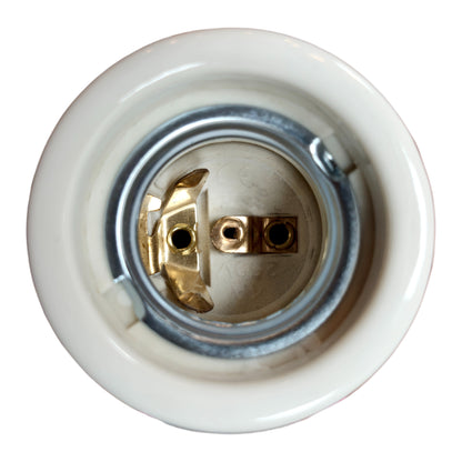 white porcelain hanging E27 lamp holder, 45x65mm, bottom