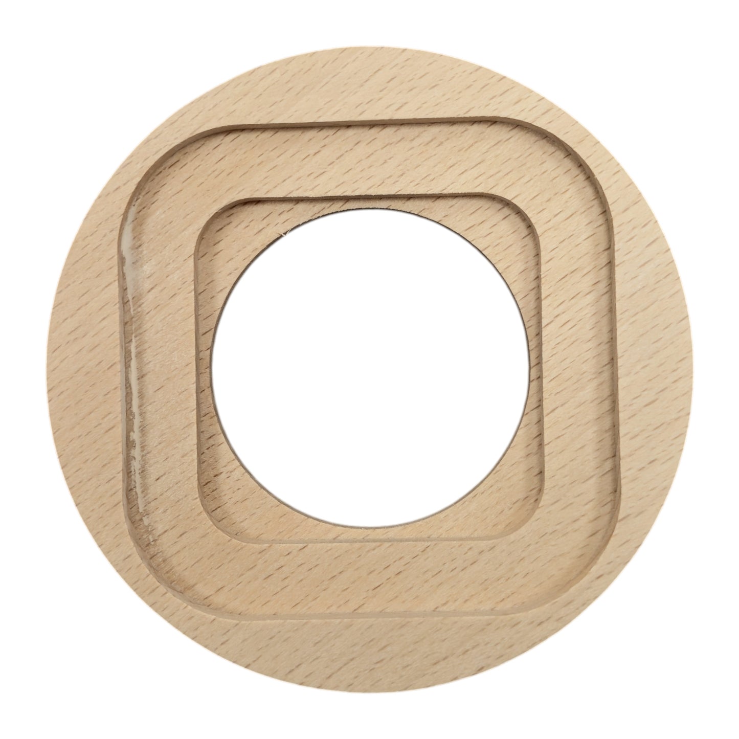 natural wood single frame, flush-mount, back