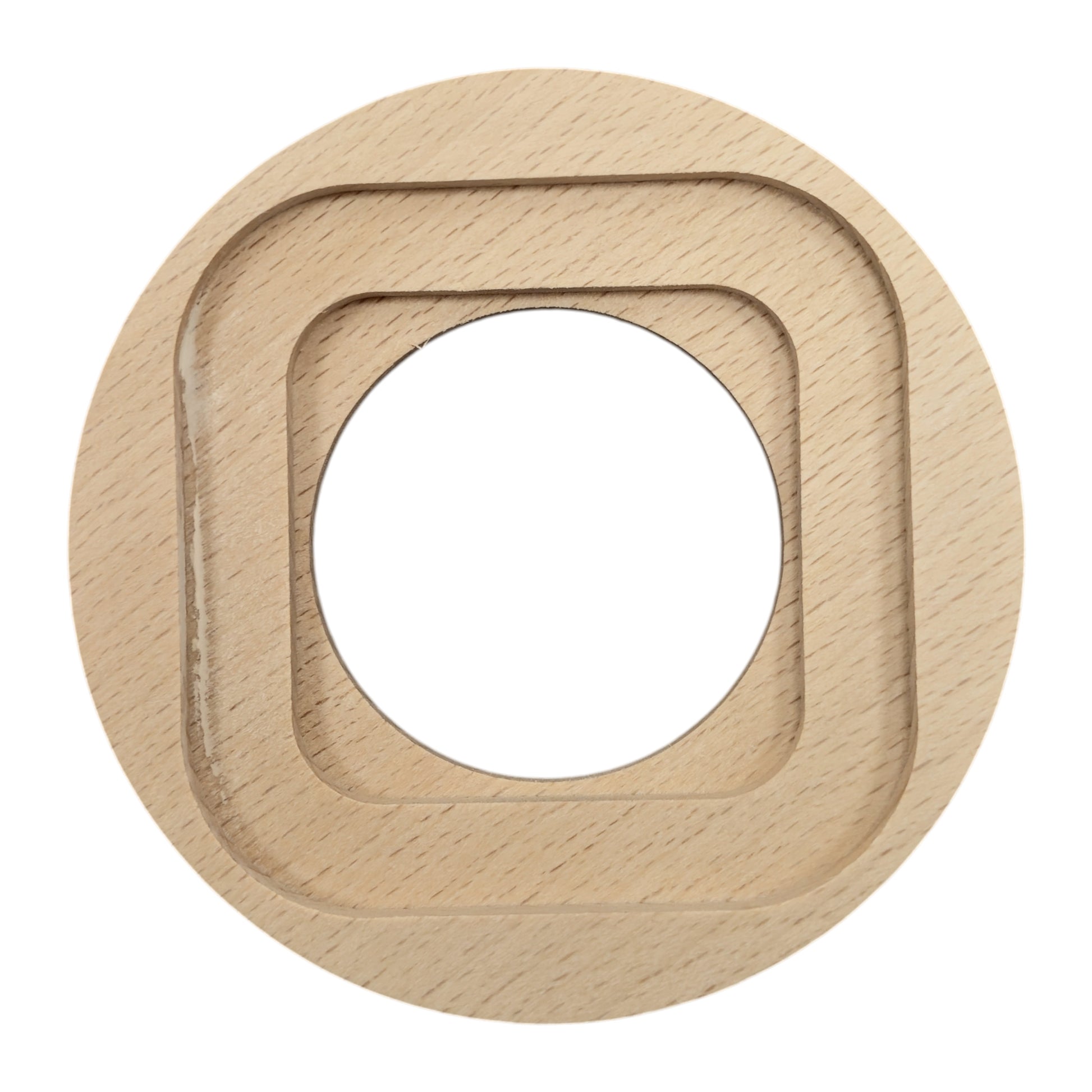 natural wood single frame, flush-mount, back