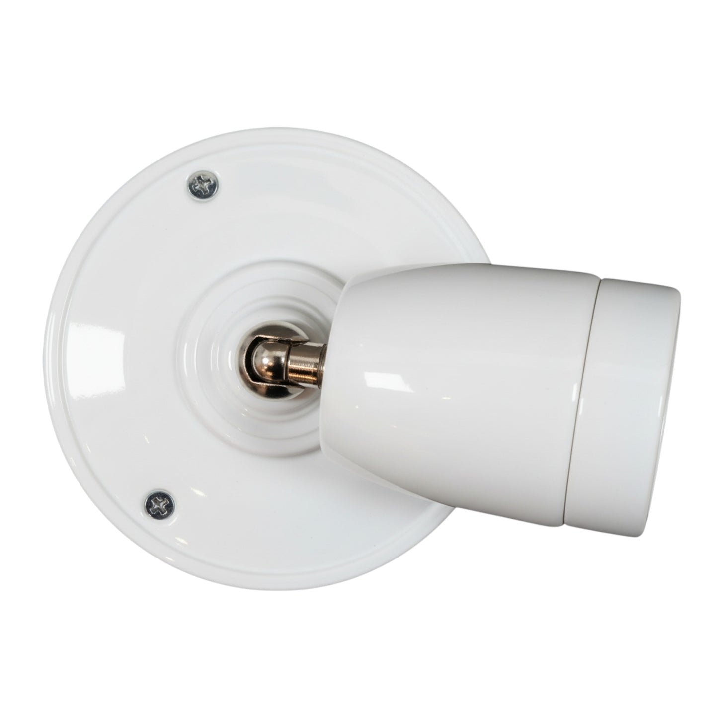 white porcelain adjustable E27 lamp holder, wall mount, top