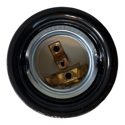 black porcelain hanging apple shape E27 lamp holder, 45x65mm, top