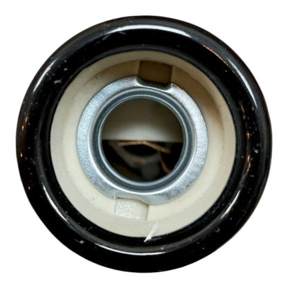 black porcelain hanging E14 lamp holder, 30x60mm, top