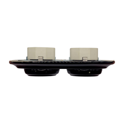 Double Power Socket Porcelain Loft Retro Electrical German Schuko Flush-Mounting Vintage Cottage Ceramic Black
