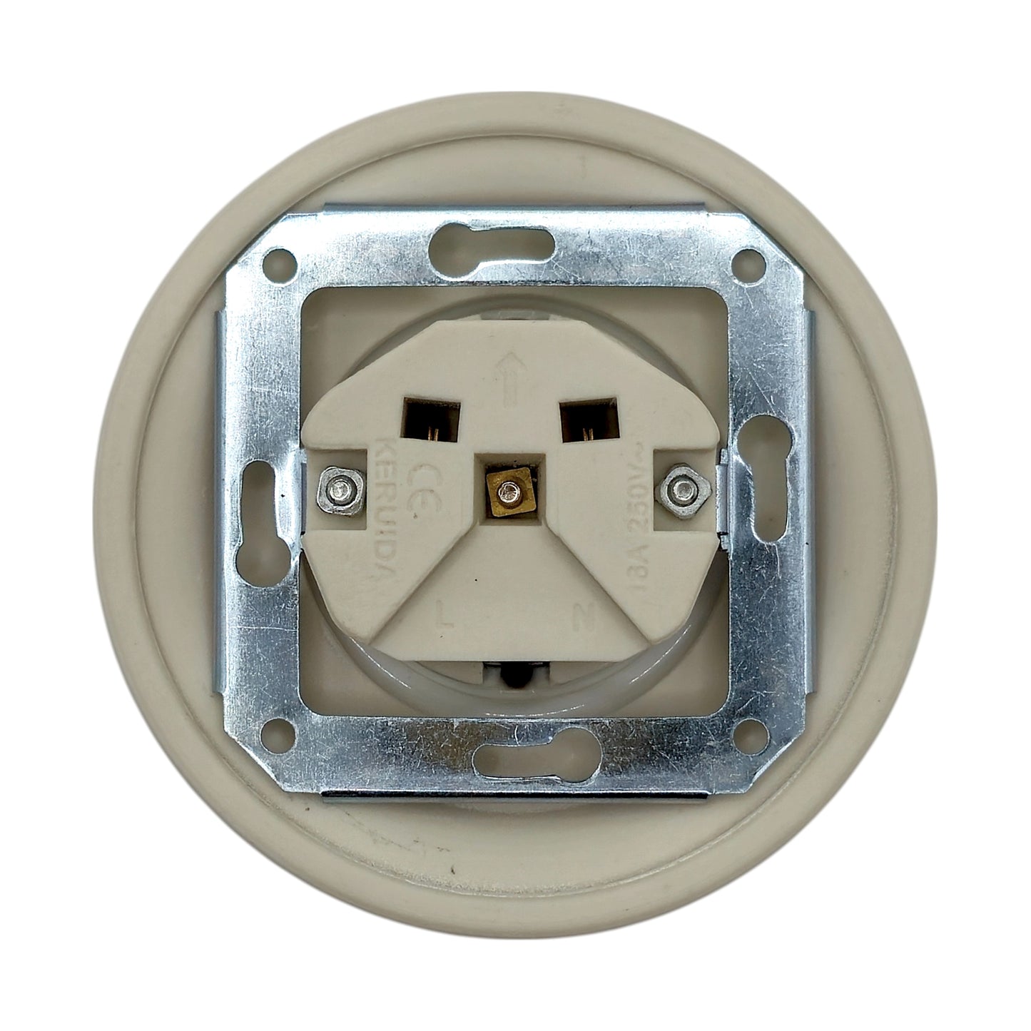 Power Sockets Porcelain German Schuko Loft Retro Electrical Flush-Mounting Vintage Cottage Ceramic White