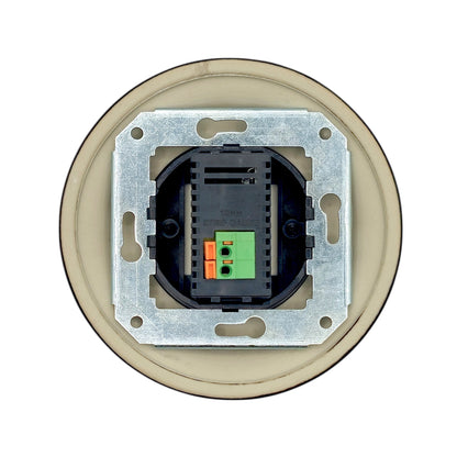 Black porcelain USB-A charging socket, flush-mounted, back