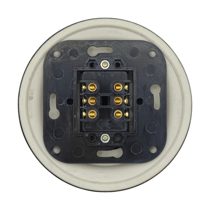 black porcelain 2gang2way toggle switch, flush-mount, back