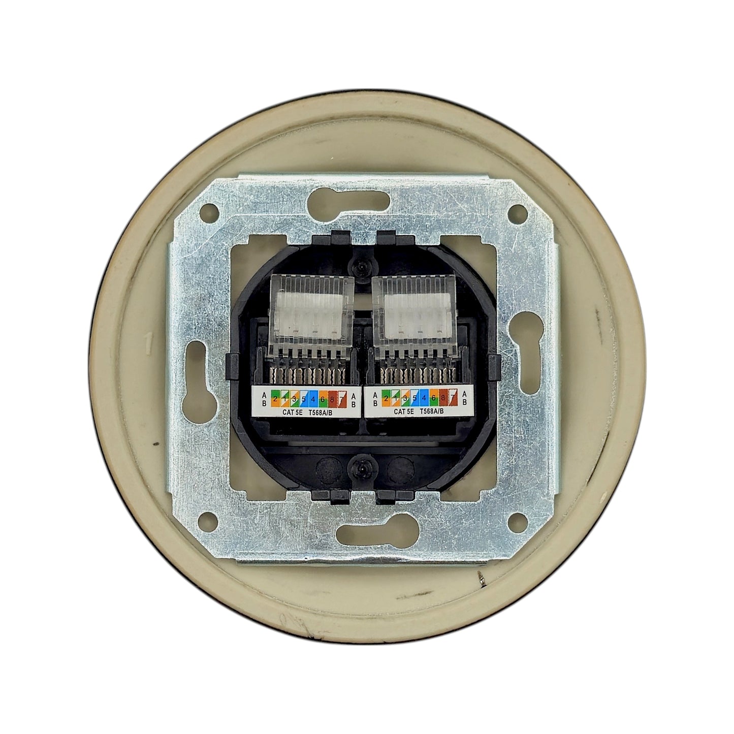 Porcelain Loft Retro Electrical Network CAT.5E Socket RJ45 Flush-Mounting Vintage Cottage Ceramic Black