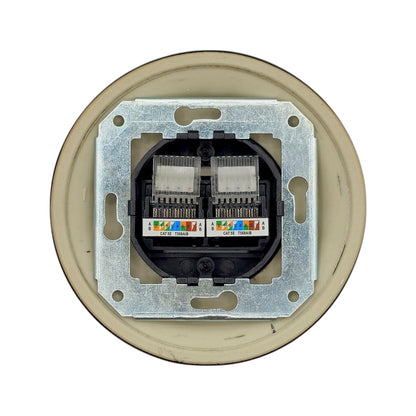 Porcelain Loft Retro Electrical Network CAT.5E Socket RJ45 Flush-Mounting Vintage Cottage Ceramic Black