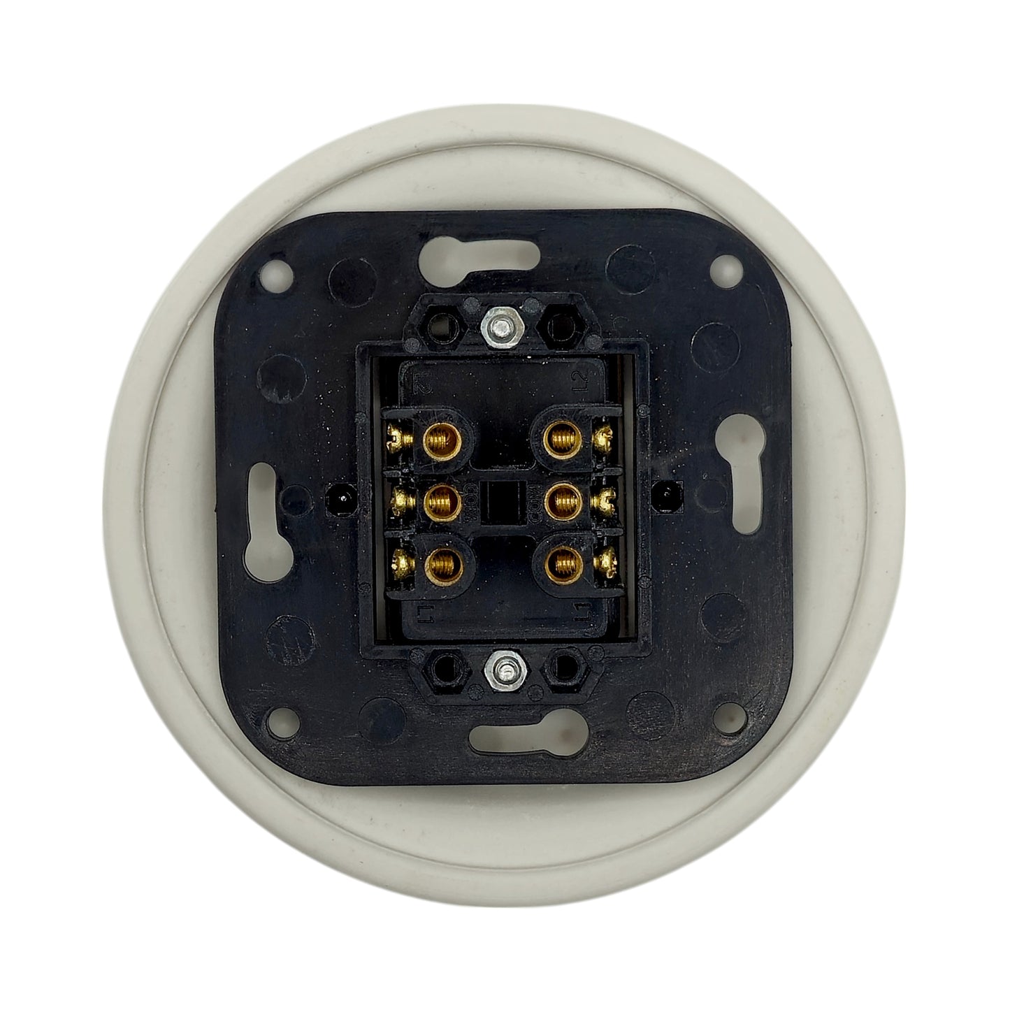 white porcelain intermediate big key light switch, flush-mount, back