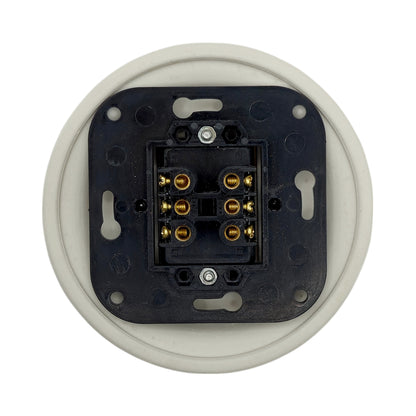 white porcelain intermediate big key light switch, flush-mount, back
