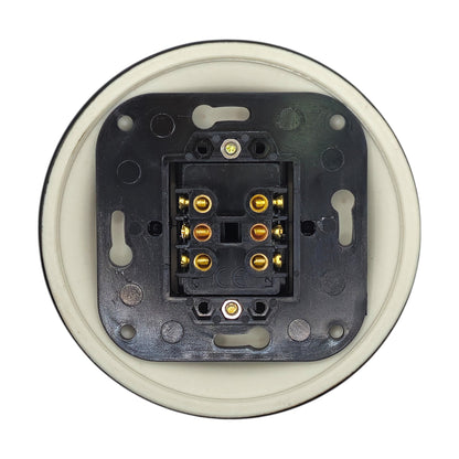 Light Switch Porcelain Loft Retro 2-gang Two-way Flush-Mounting Vintage Cottage Ceramic Black