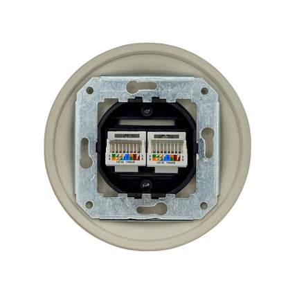 Porcelain Loft Retro Electrical Network CAT.5E Socket RJ45 Flush-Mounting Vintage Cottage Ceramic White