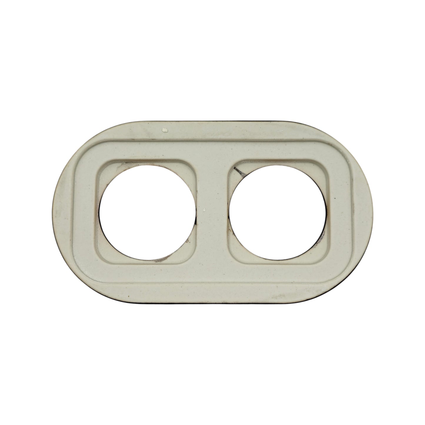 black porcelain double frame, flush-mount, back