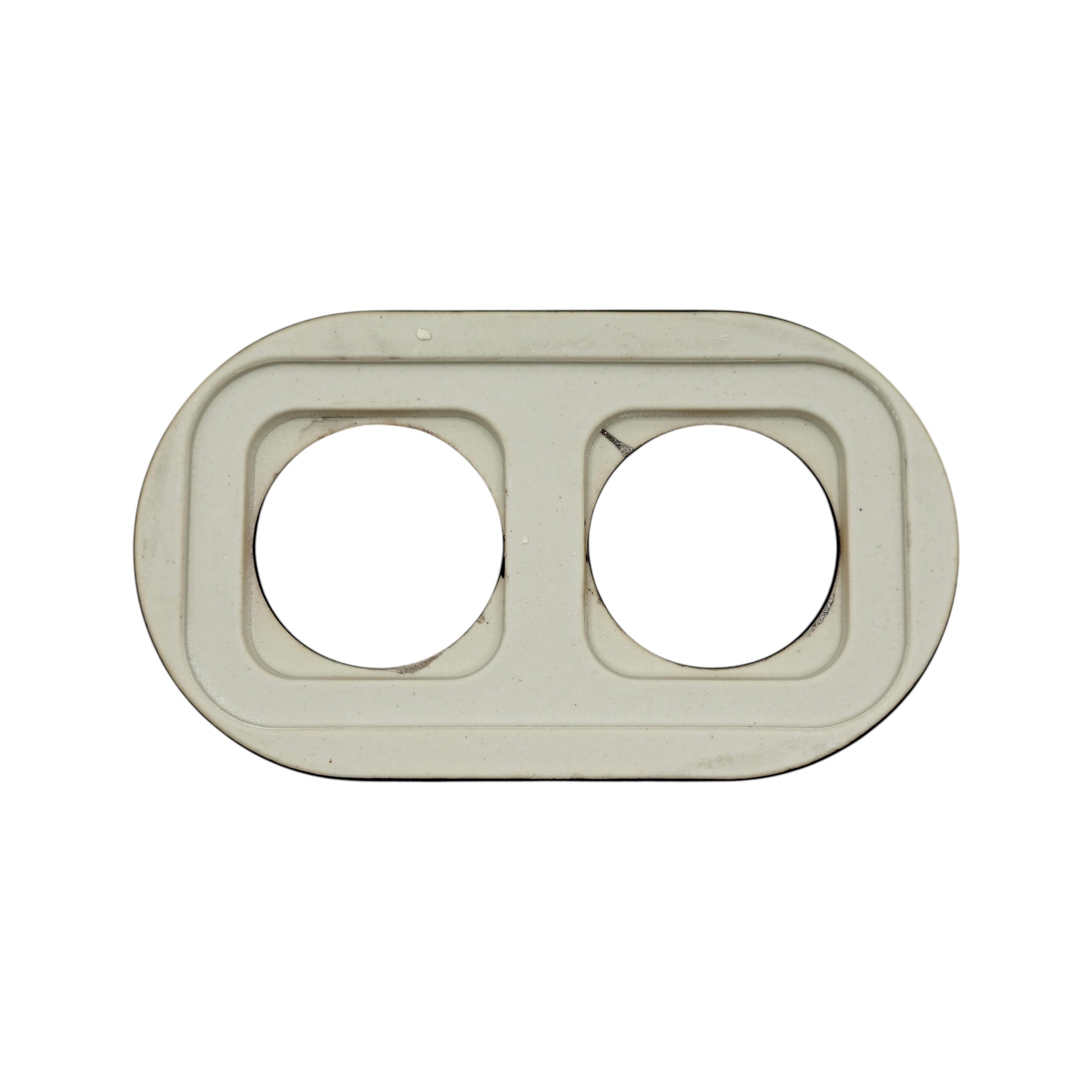 black porcelain double frame, flush-mount, back