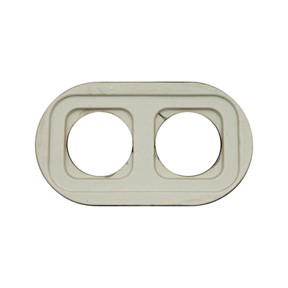 black porcelain double frame, flush-mount, back