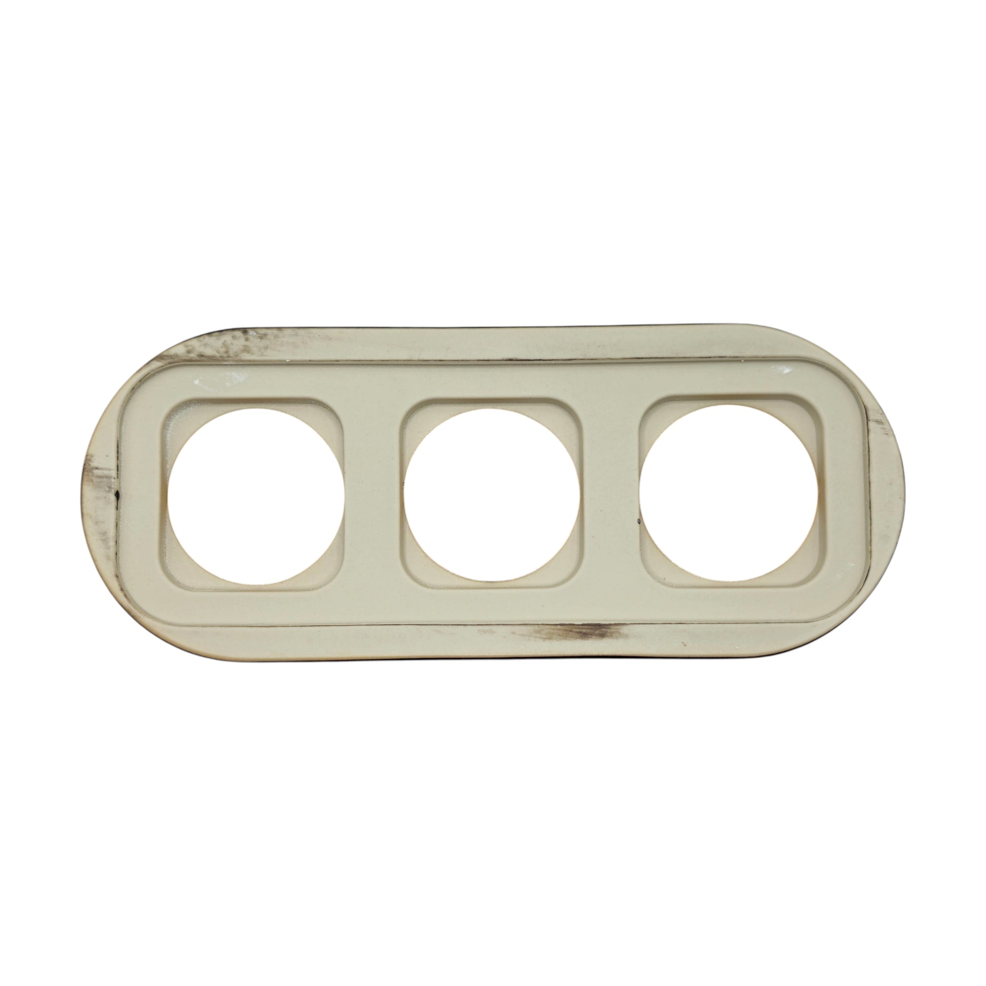 black porcelain triple frame, flush-mount, back