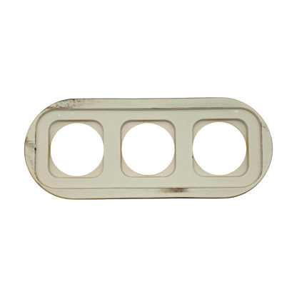 black porcelain triple frame, flush-mount, back