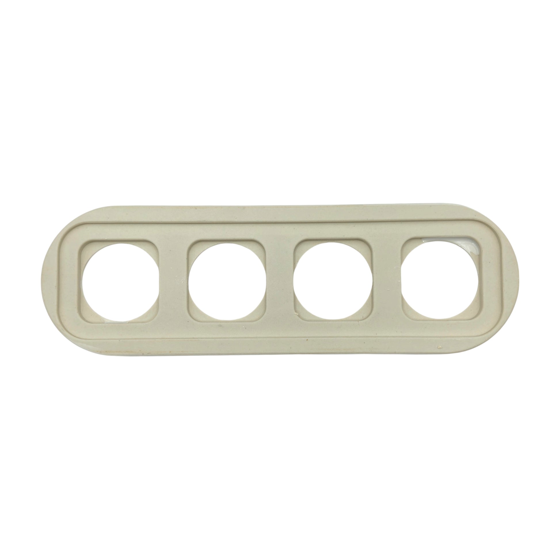 white porcelain quadruple frame, flush-mount, back