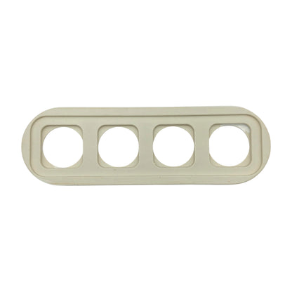 white porcelain quadruple frame, flush-mount, back