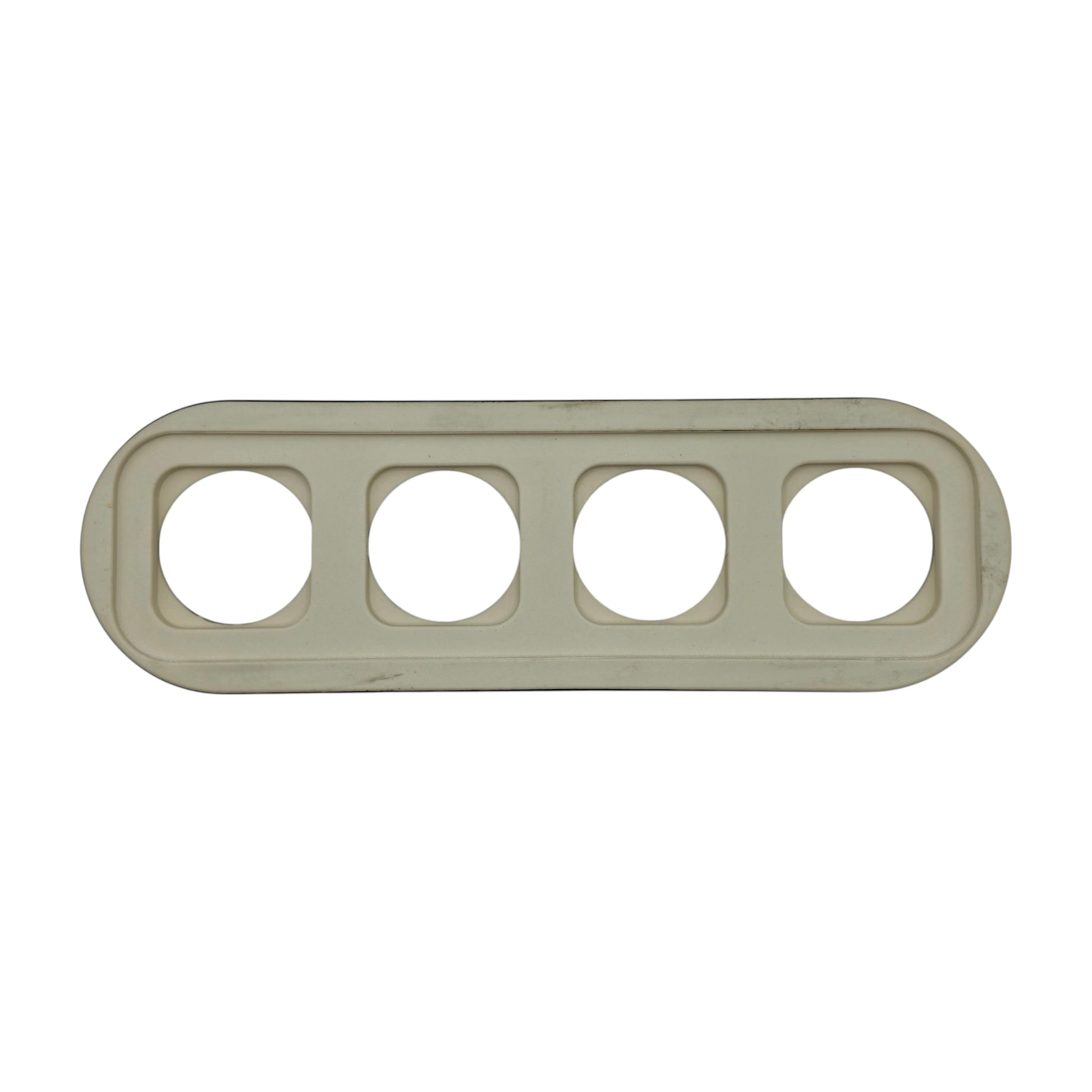 black porcelain quadruple frame, flush-mount, back