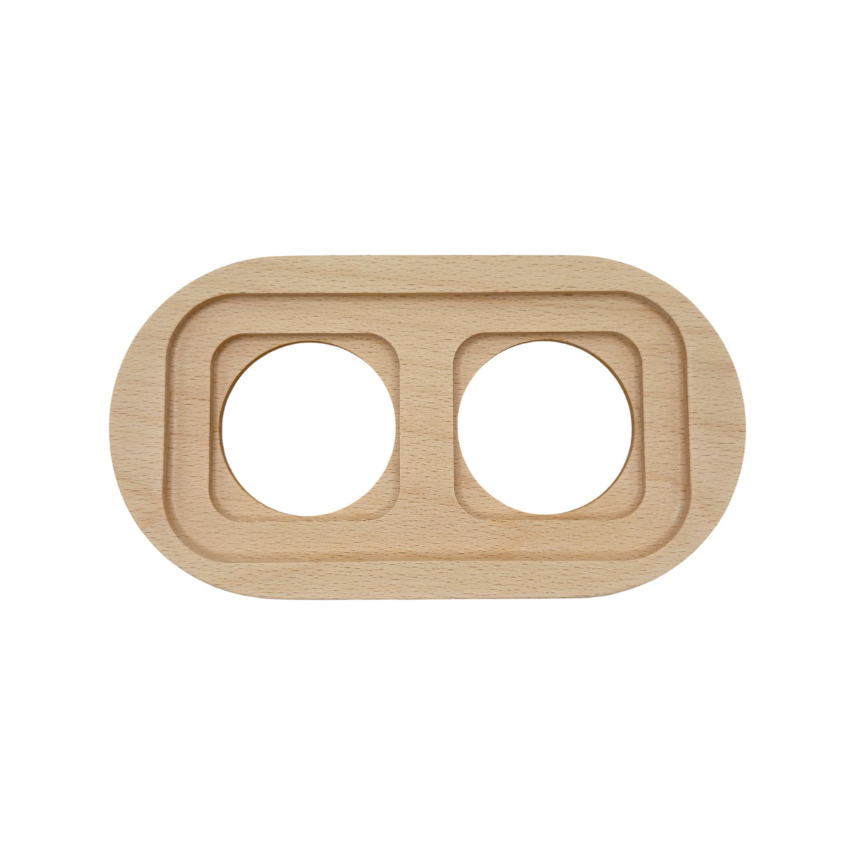 Flush Mount Socket and Switch Double Frame in Natural Wood For UK Series