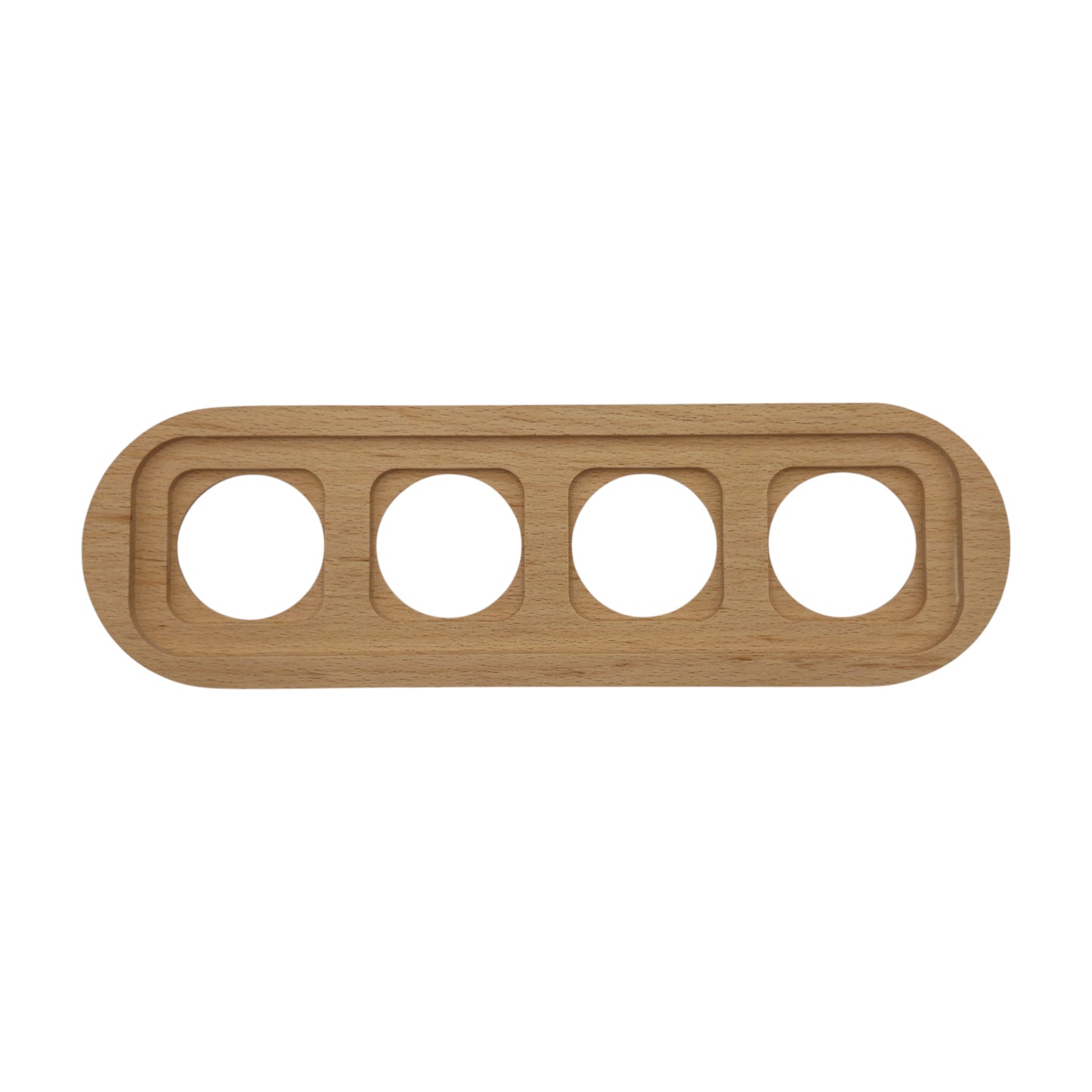 Wooden Loft Retro Quadruple Socket Frame 4 Holes For Flush-Mounted Series Vintage Cottage Natural Wood