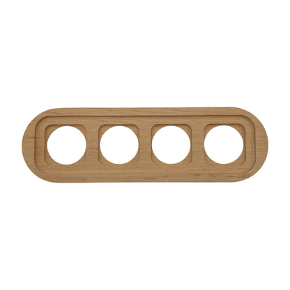 Wooden Loft Retro Quadruple Socket Frame 4 Holes For Flush-Mounted Series Vintage Cottage Natural Wood