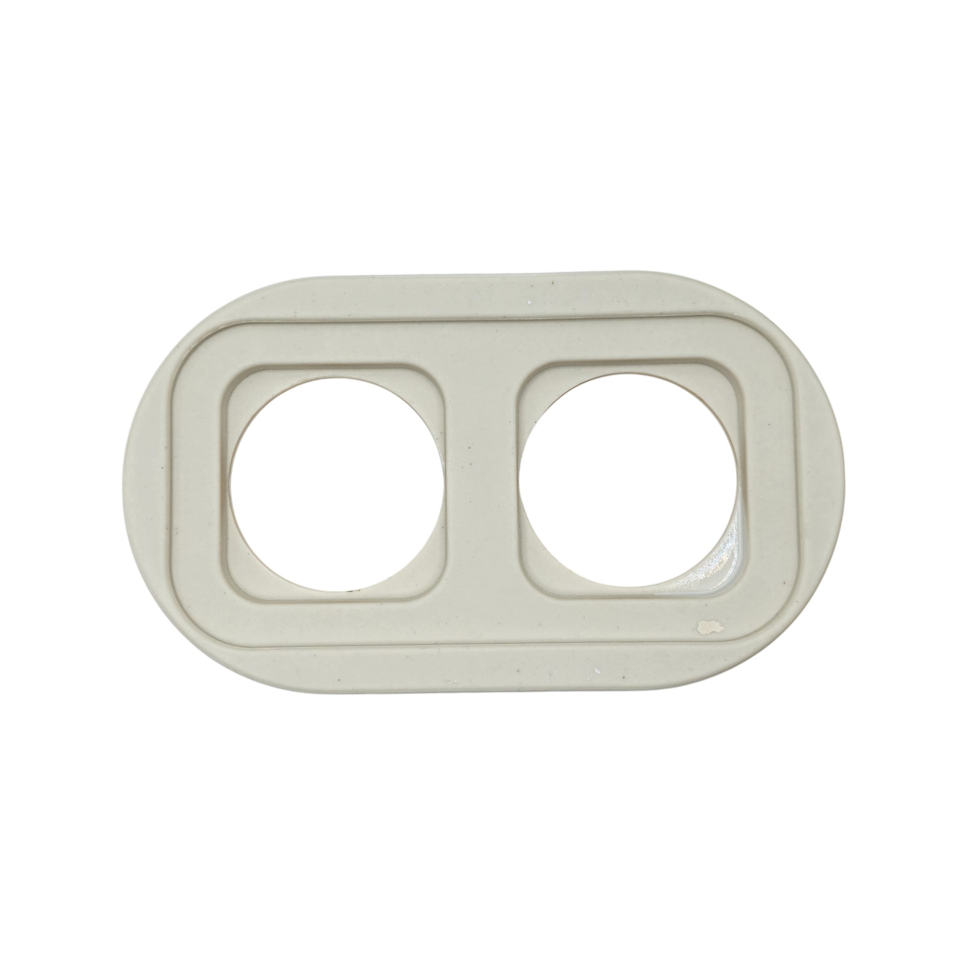 white porcelain double frame, flush-mount, back