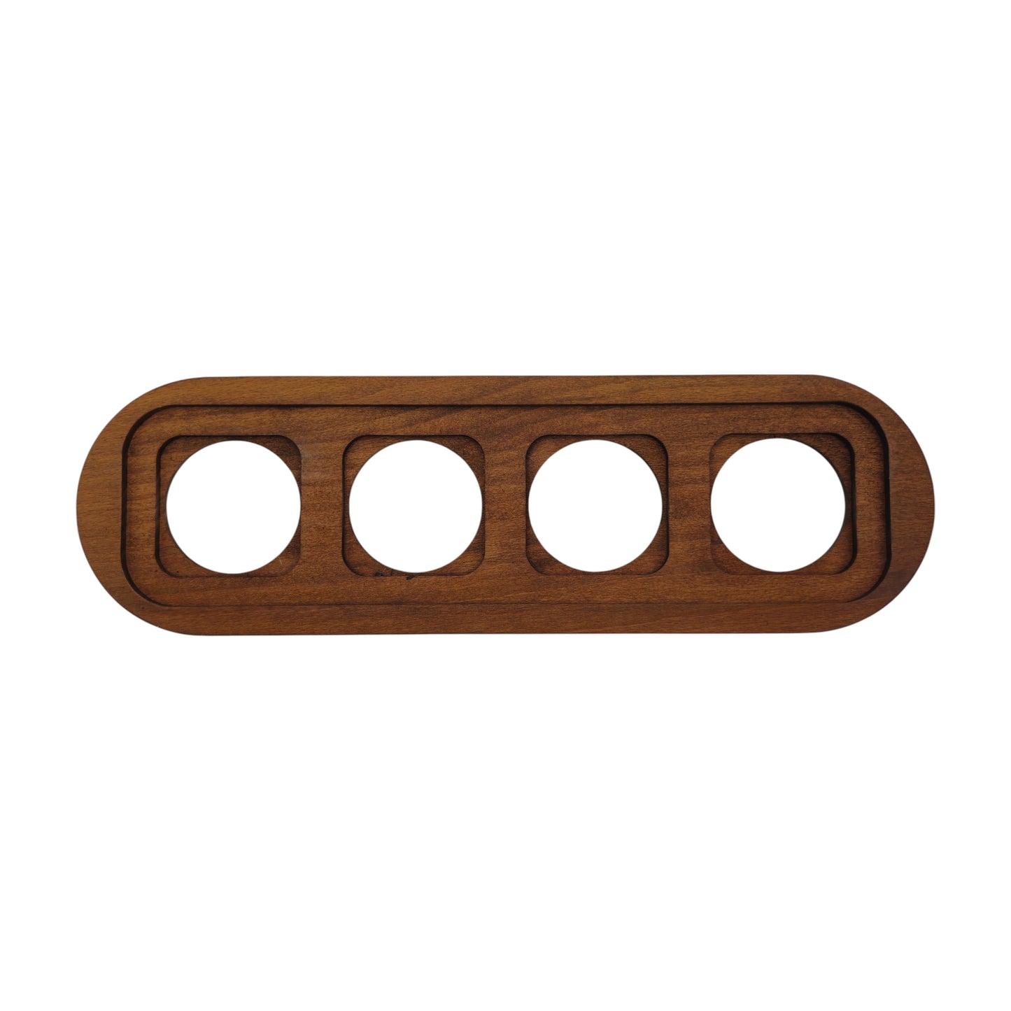 Wooden Loft Retro Quadruple Socket Frame 4 Holes For Flush-Mounted Series Vintage Cottage Dark Wood