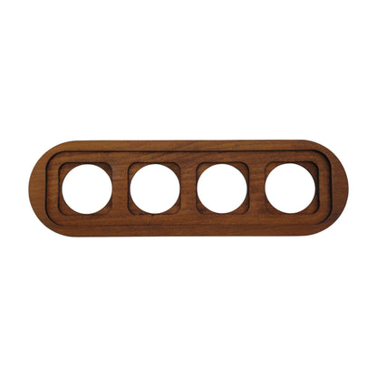 Wooden Loft Retro Quadruple Socket Frame 4 Holes For Flush-Mounted Series Vintage Cottage Dark Wood