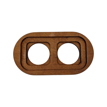 Wooden Loft Retro Double Socket Frame For Flush-Mounted Series Vintage Cottage Dark Wood