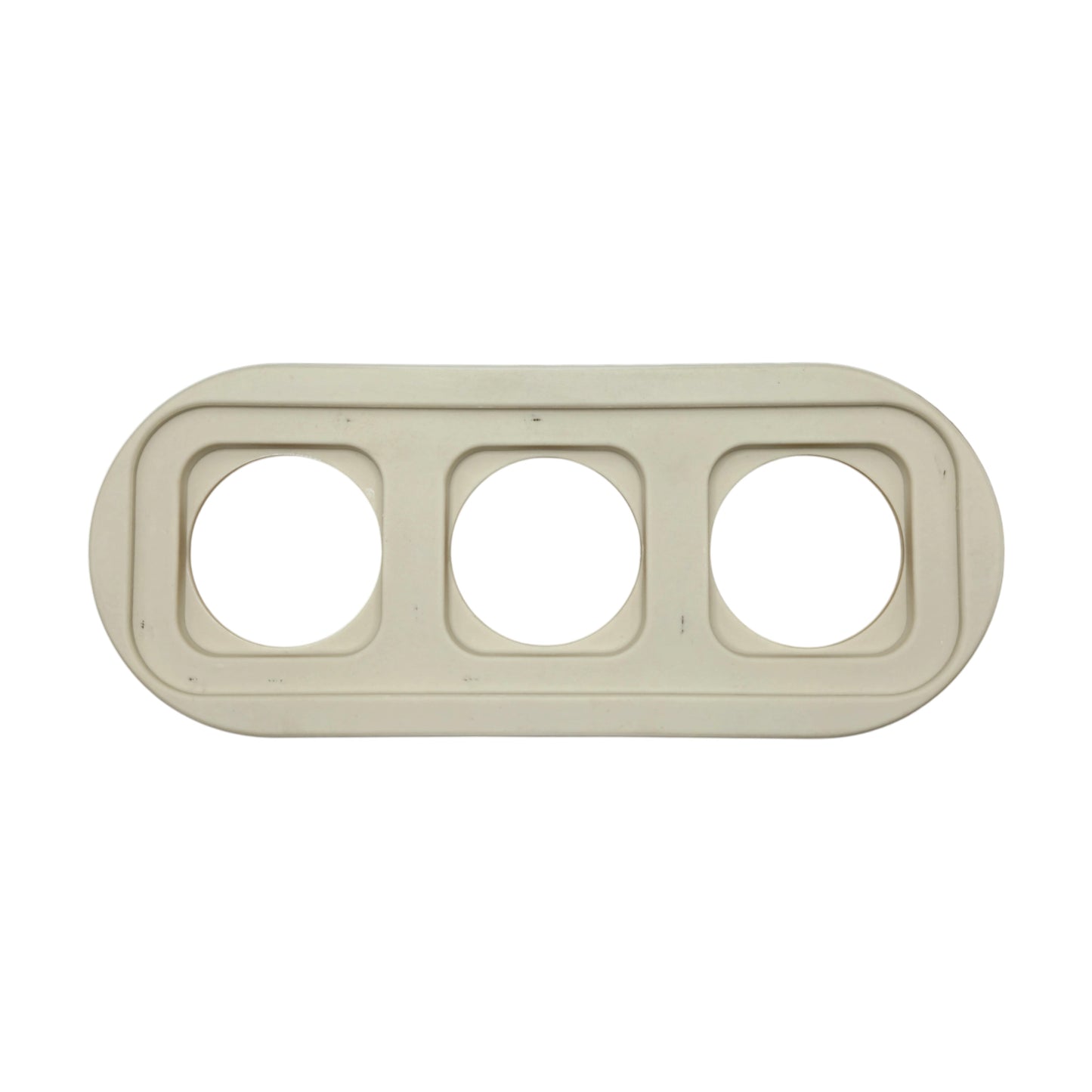 white porcelain triple frame, flush-mount, back