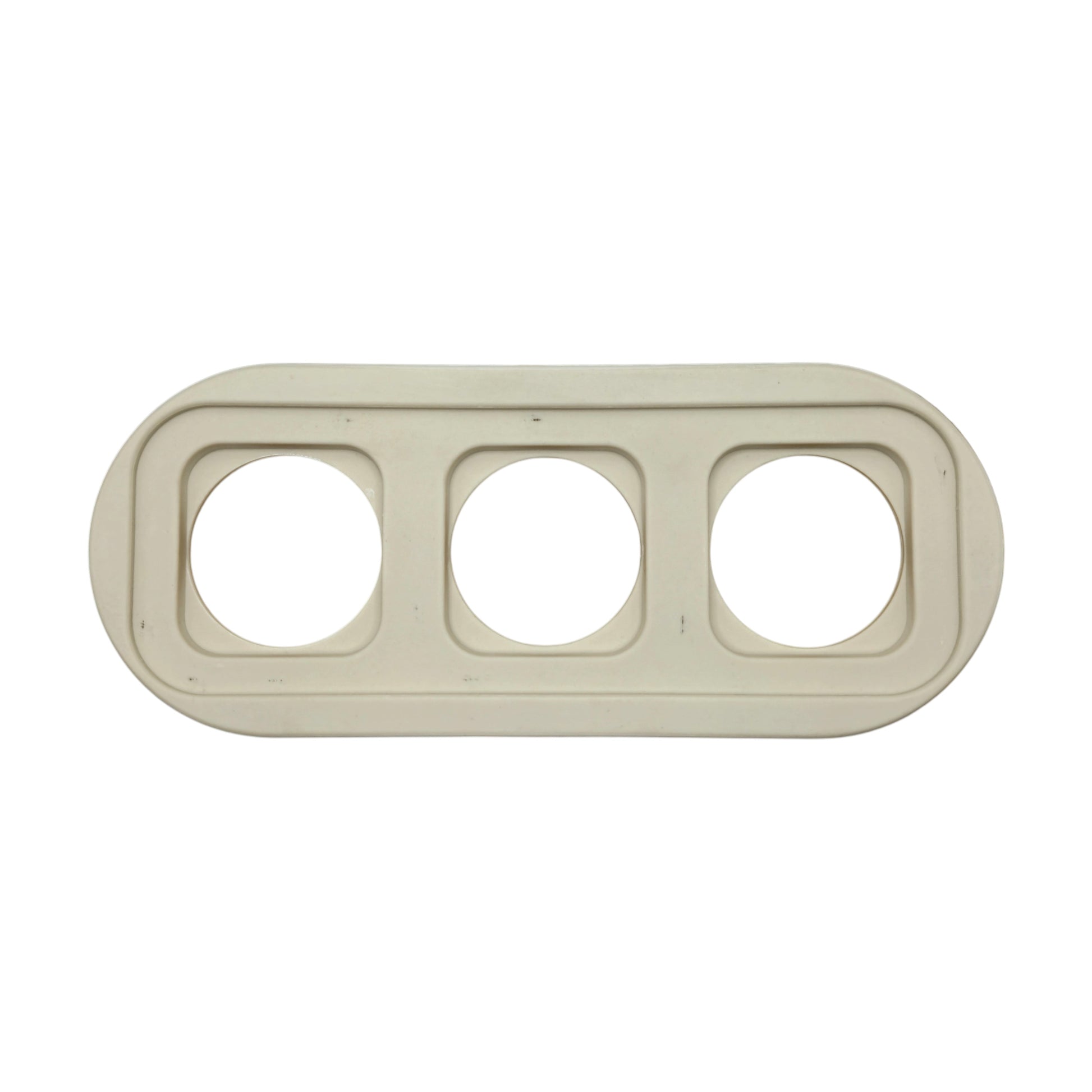 white porcelain triple frame, flush-mount, back