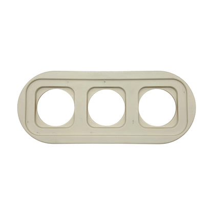 white porcelain triple frame, flush-mount, back