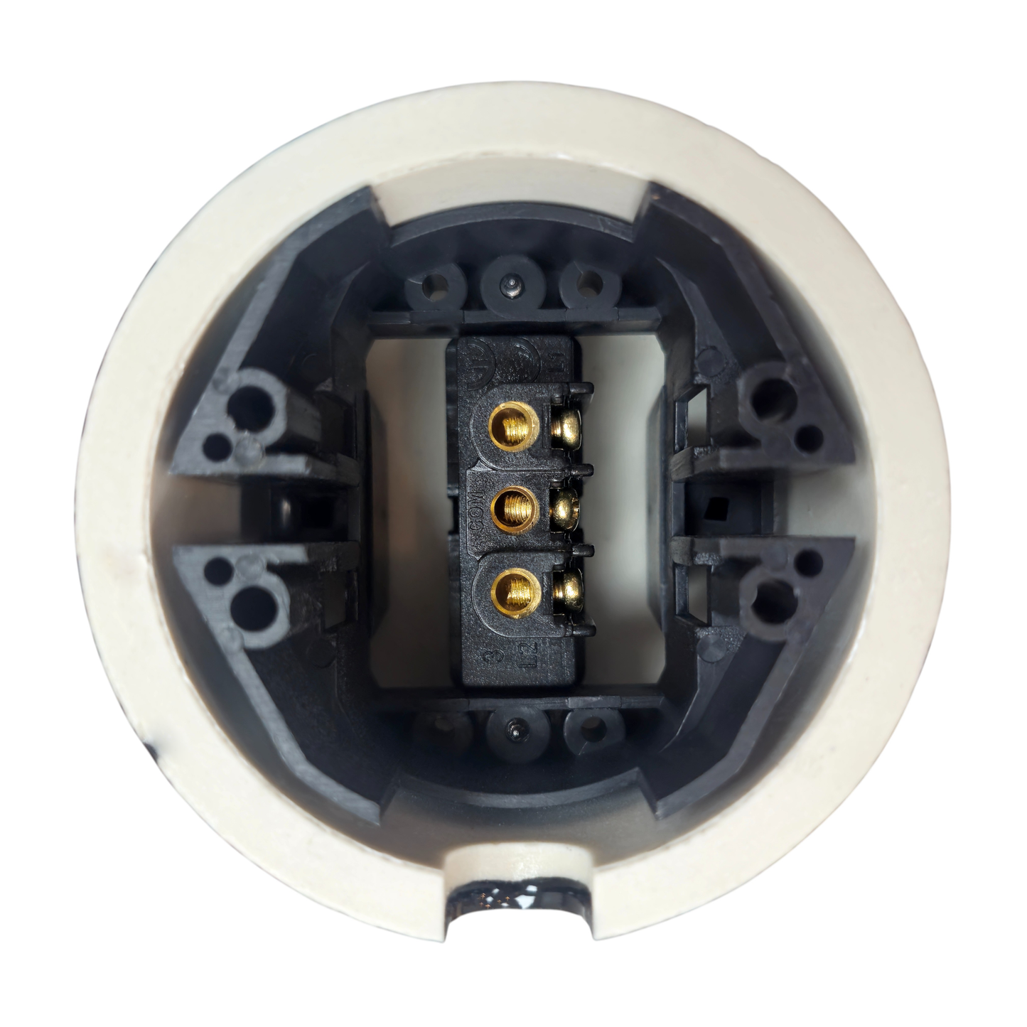 black porcelain 1gang2way toggle switch insert, surface-mount, back