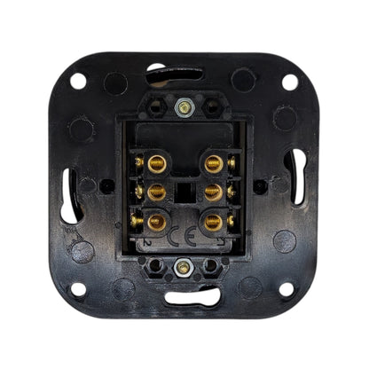 black porcelain 2gang2way rocker switch insert, flush-mount, back