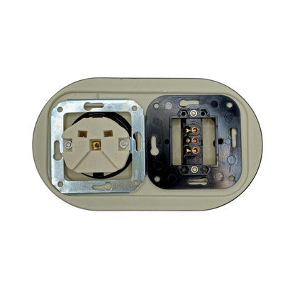 Flush Mount Schuko (Type F) Socket and Two-Way Switch SET | Porcelain