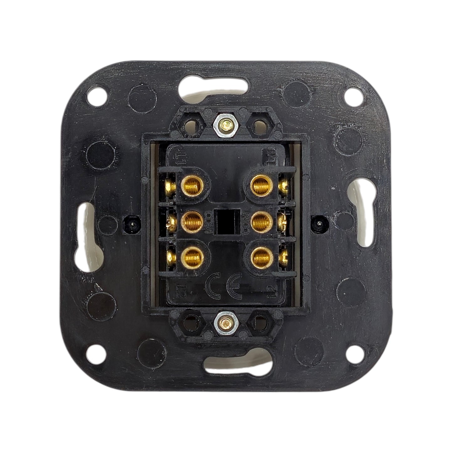 white porcelain 2gang2way rocker switch insert, flush-mount, back