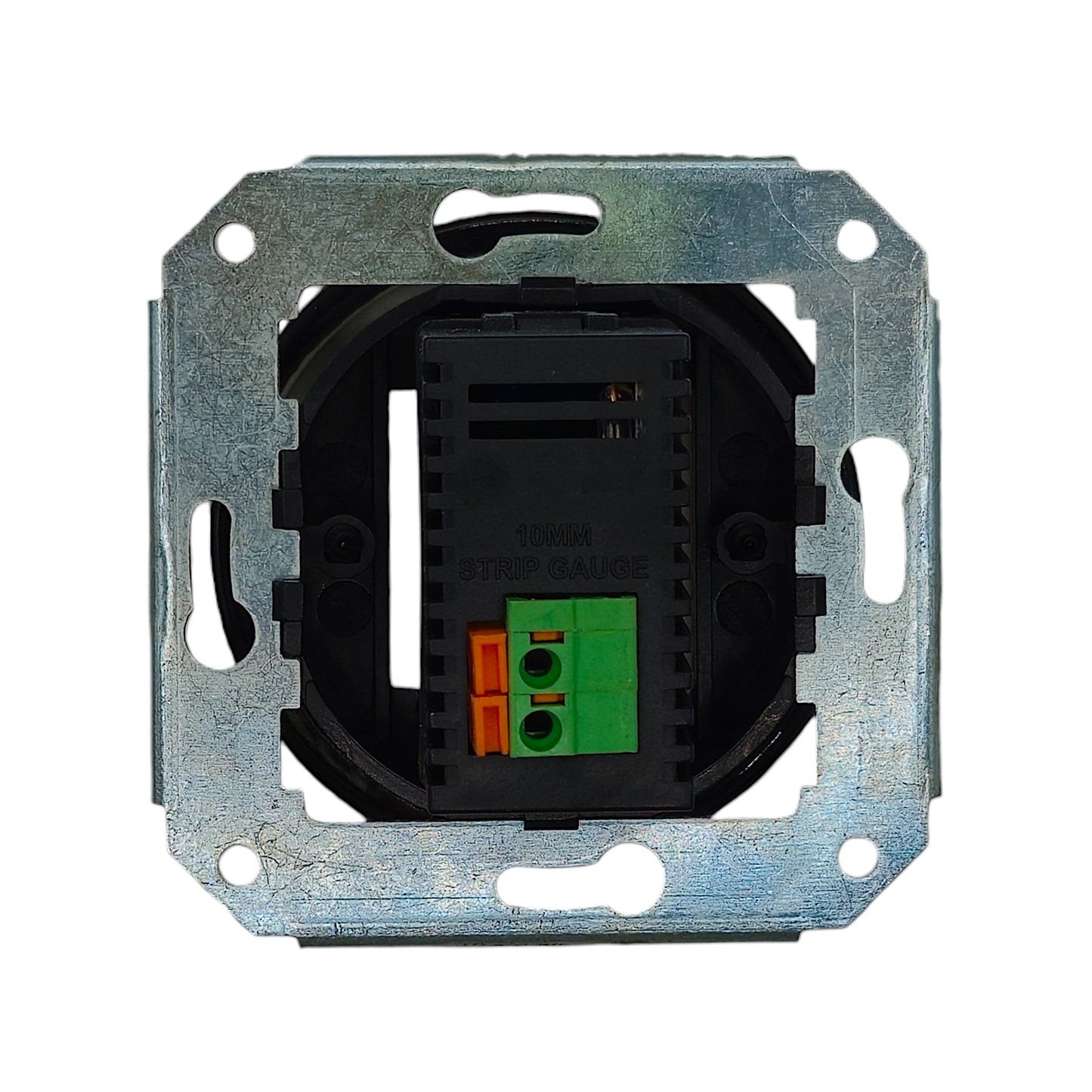 Black porcelain USB-A charging socket insert, flush-mounted, back