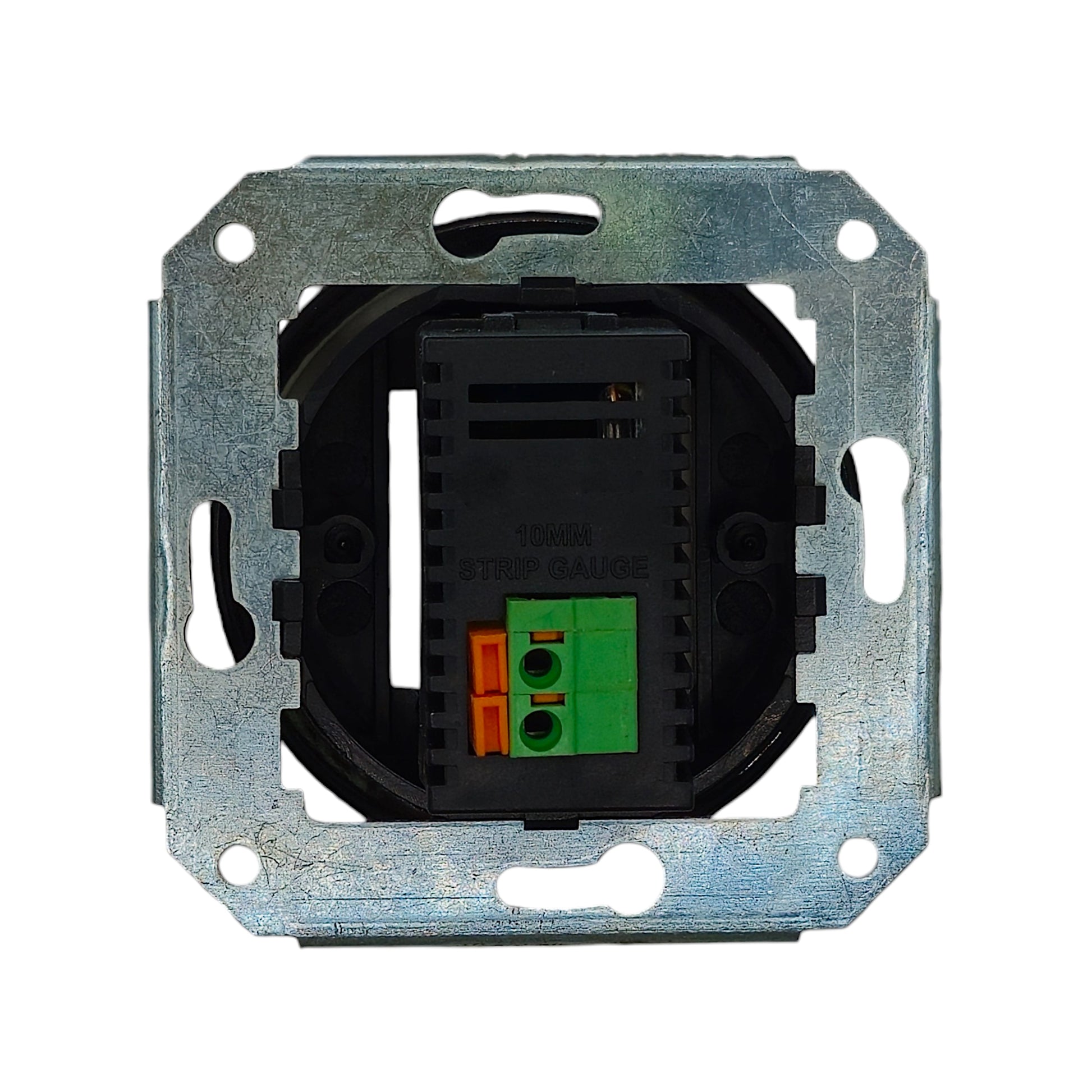 Black porcelain USB-A charging socket insert, flush-mounted, back