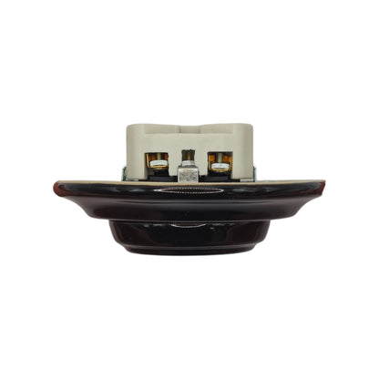 Power Sockets Porcelain German Schuko Loft Retro Electrical Flush-Mounting Vintage Cottage Ceramic Black