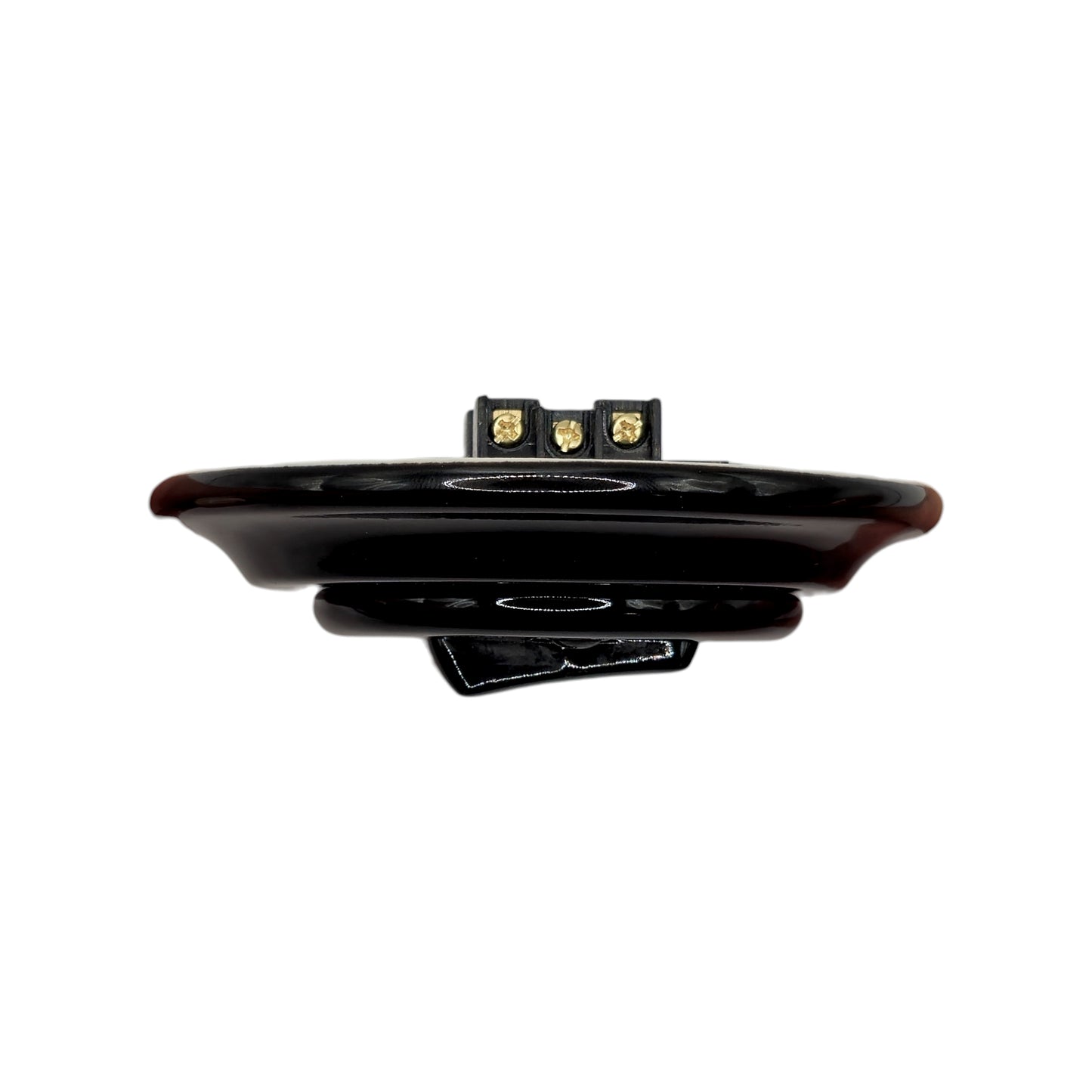 black porcelain intermediate big key light switch, flush-mount, side