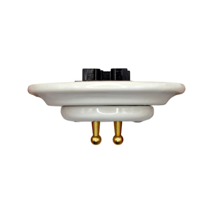 white porcelain 2gang2way toggle switch, flush-mount, side