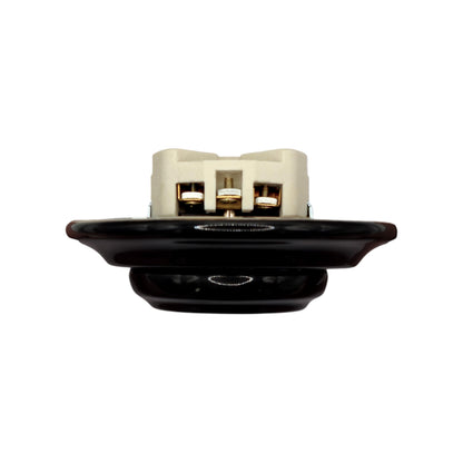 Power Sockets Porcelain French Schuko Loft Retro Electrical Flush-Mounting Vintage Cottage Ceramic Black