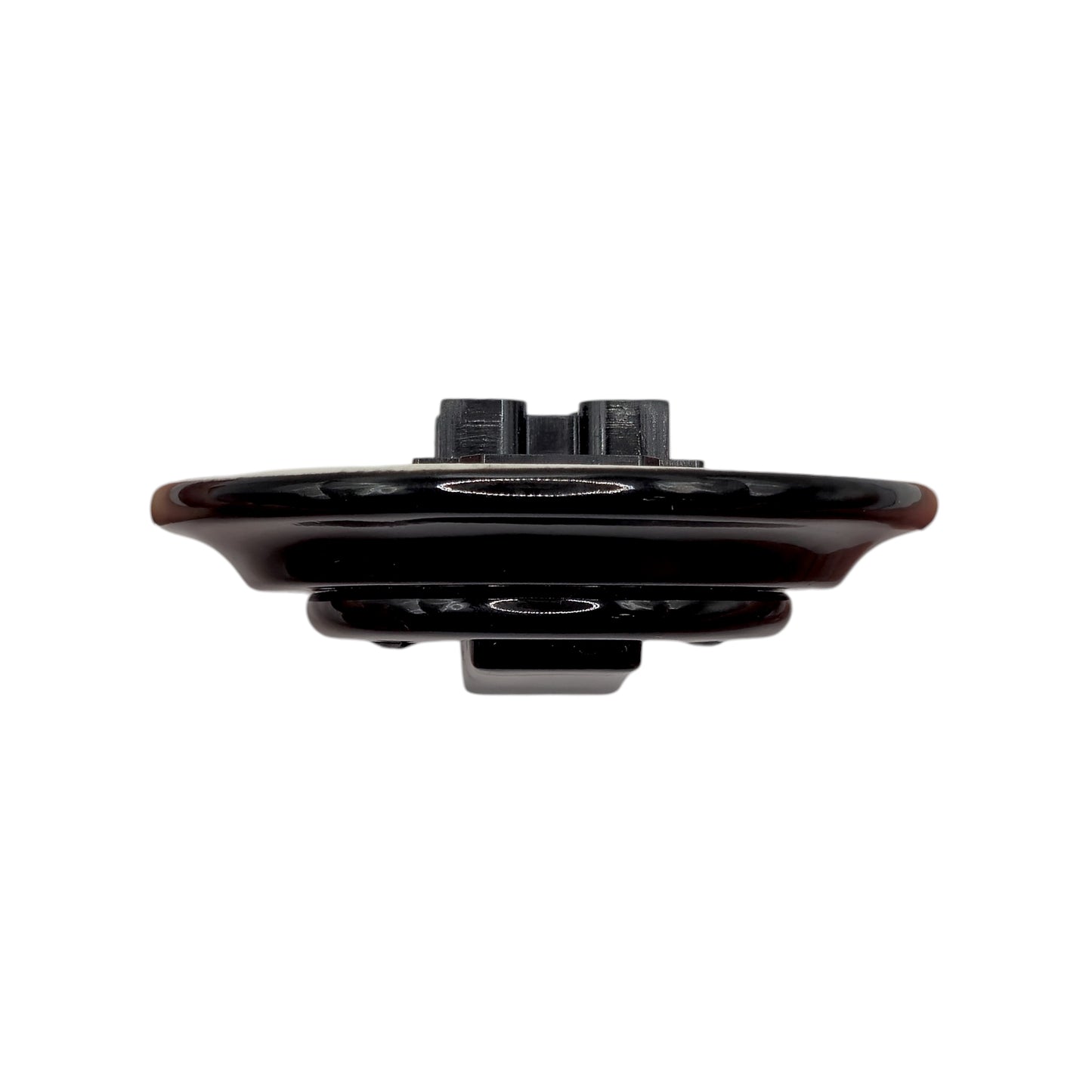 black porcelain intermediate big key light switch, flush-mount, side1