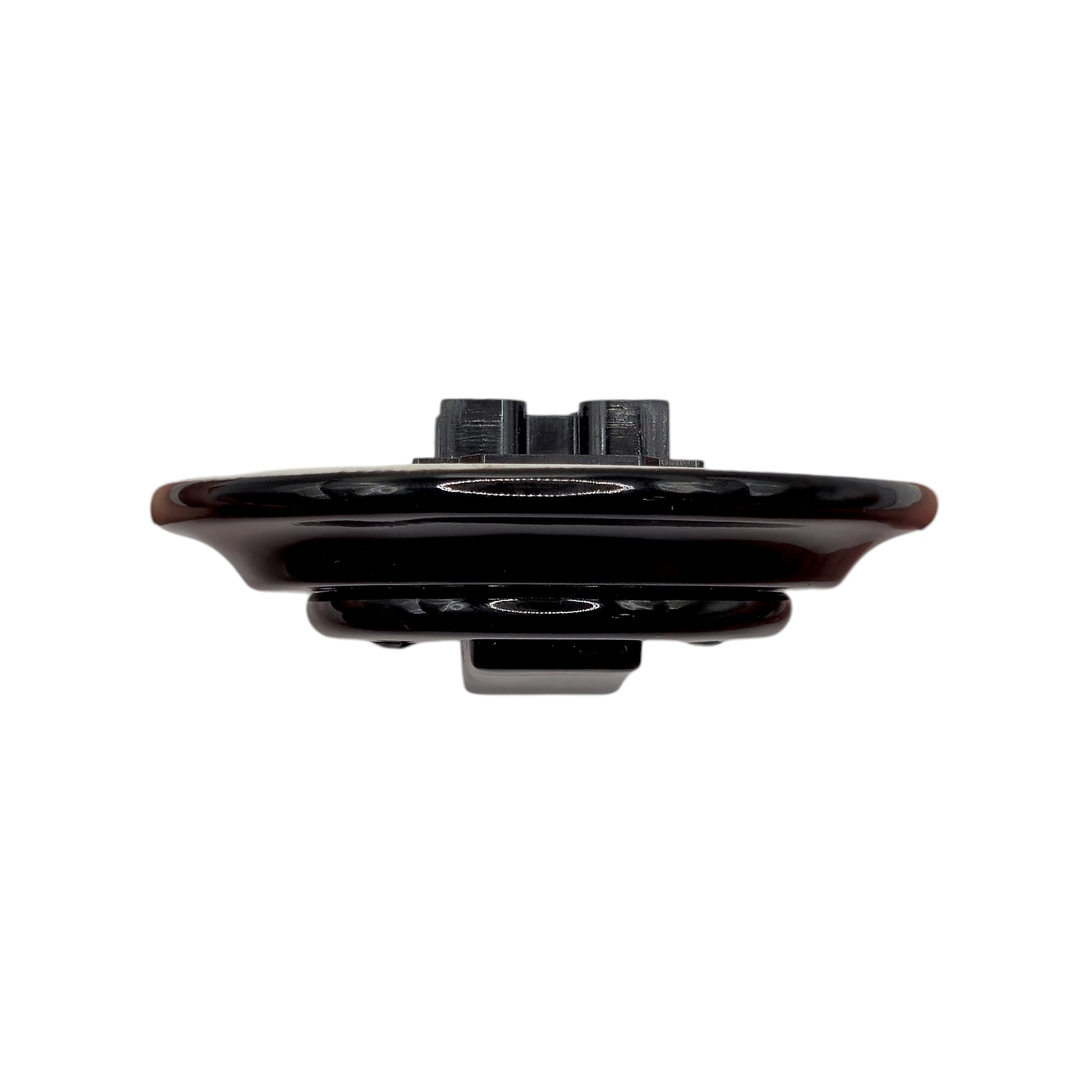 black porcelain intermediate big key light switch, flush-mount, side1