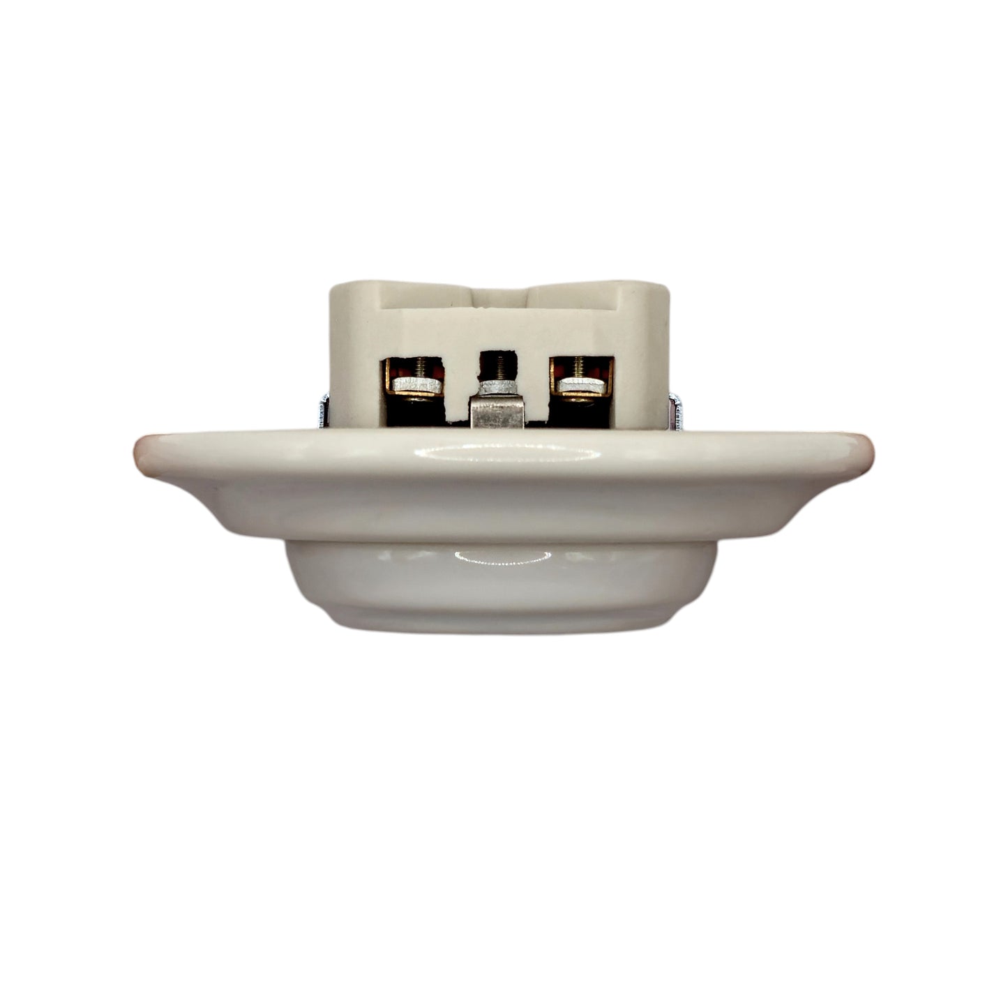 Power Sockets Porcelain German Schuko Loft Retro Electrical Flush-Mounting Vintage Cottage Ceramic White