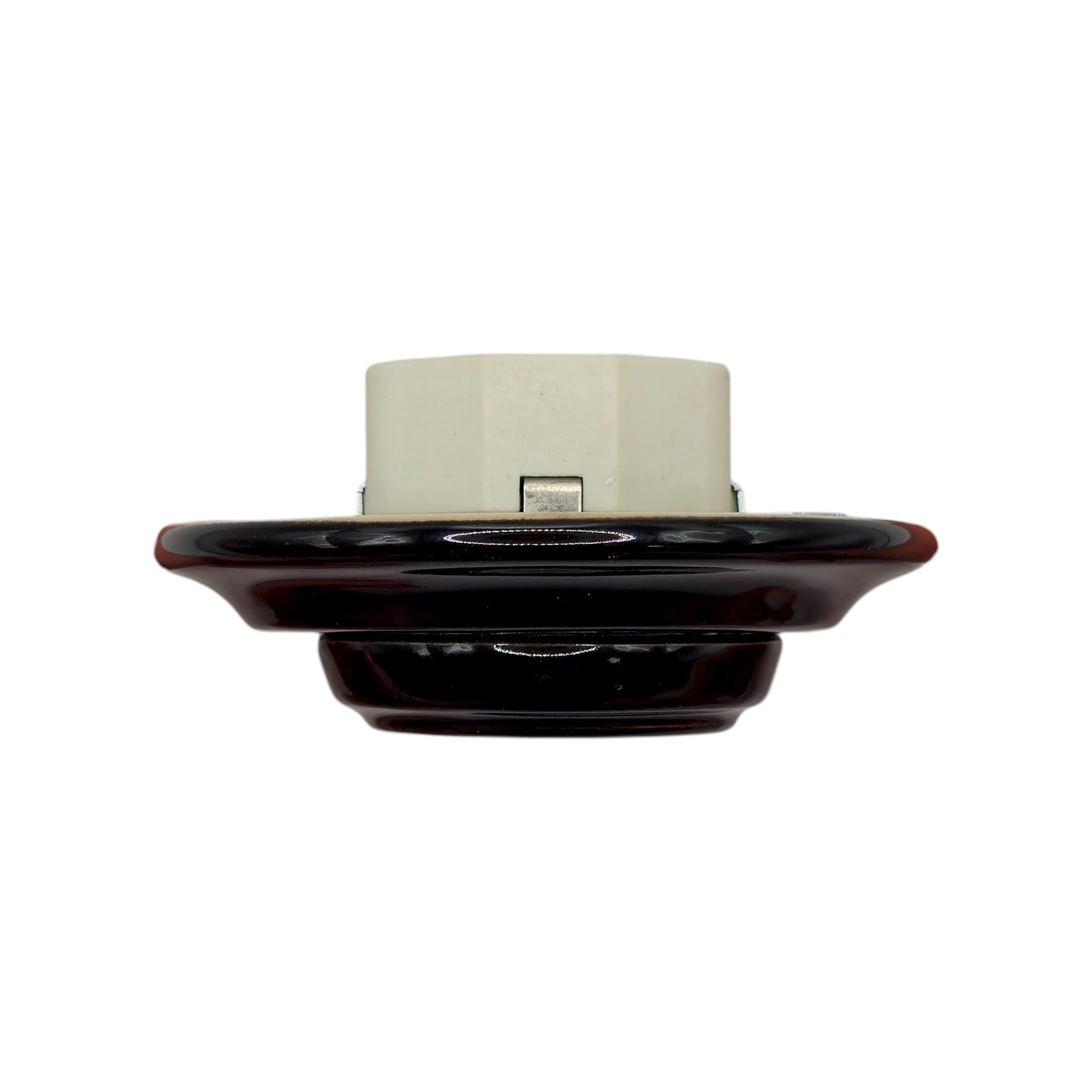 Power Sockets Porcelain German Schuko Loft Retro Electrical Flush-Mounting Vintage Cottage Ceramic Black